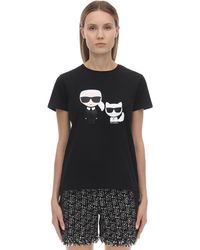 Karl Lagerfeld T-Shirt mit Logo-Print - Schwarz