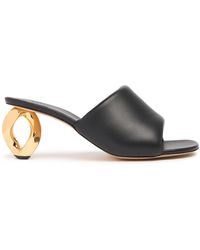 JW Anderson - 75Mm Chain Heel Leather Mule Sandals - Lyst