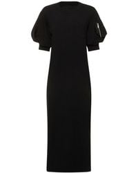 Sacai - Nylon Twill & Jersey Long Dress - Lyst
