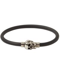 Alexander McQueen - Rubber Cord Skull Bracelet - Lyst
