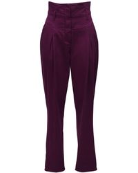 Alberta Ferretti Hochtaillierte Jeans Aus Stretch-baumwolldenim - Lila