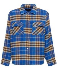 Represent - Checked Flannel Shirt W/ Logo Embroidery - Lyst