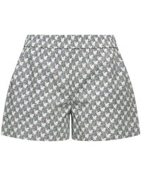 Tory Burch - Printed Cotton Poplin Camp Shorts - Lyst