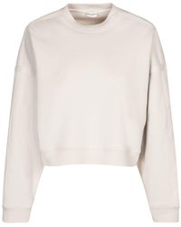 Saint Laurent - Sweatshirt Aus Baumwolle Mit U-ausschnitt - Lyst
