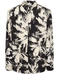 Laneus - Palm Print Viscose Shirt - Lyst