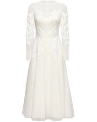 Zuhair Murad Midikleid Aus Tüll - Weiß