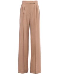 Max Mara Galea Straight Mohair & Silk Twill Pants - Natural
