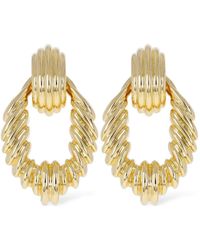 Saint Laurent - Circle Link Vintage Brass Earrings - Lyst