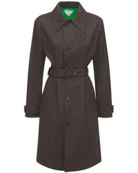 Bottega Veneta Trench-coat En Coton Doublé - Noir