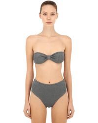Hunza G Bandeau-bikini Aus Seeersucker - Grau