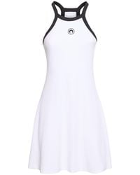 Marine Serre - Ribbed Cotton Mini Dress - Lyst