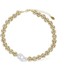 Magda Butrym - Faux Pearl & Crystal Collar Necklace - Lyst