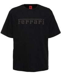 Ferrari - T-shirt Aus Baumwolljersey Mit Logodruck - Lyst