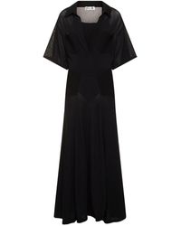 Victoria Beckham - Light Cotton Blend Knit Long Dress - Lyst