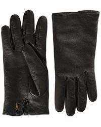 Saint Laurent - Kurze Handschuhe Aus Leder Und Kaschmir - Lyst