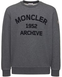 Moncler - Leichtes Sweatshirt Aus Baumwolle Mit Logo - Lyst