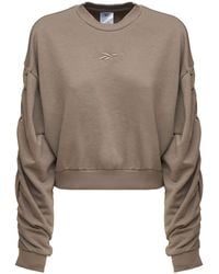 Reebok Sweatshirt Aus Baumwollmischung Mit Logo - Grau