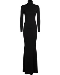 Damen Bekleidung Kleider Kleider für formelle Anlässe und Abendkleider Saint Laurent Wolle Midikleid aus Wolle in Schwarz 