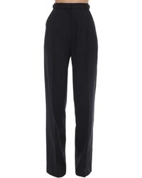 ROKH Wool Dogtooth Palazzo Trousers | Lyst