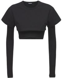 Jacquemus - Black Le Double Cropped Layered T-shirt - Lyst