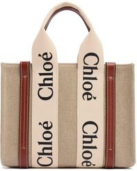 Chloé - Small Woody Canvas Top Handle Bag - Lyst