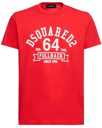DSquared² - College Printed Cotton Jersey T-Shirt - Lyst