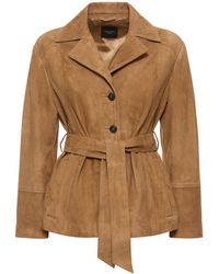 Weekend by Maxmara - Chaqueta de ante con cinturón - Lyst