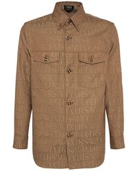 Versace - Monogram Cotton Blend Canvas Overshirt - Lyst