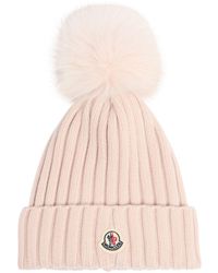 Moncler - ロゴ エクストラファインウール ポンポンビーニー - Lyst