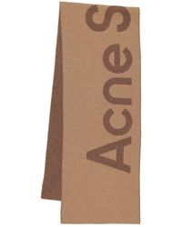Acne Studios - Schal Aus Wolle Mit Logo "acne" - Lyst
