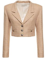 Alessandra Rich - Giacca cropped boxy fit in tweed con paillettes - Lyst