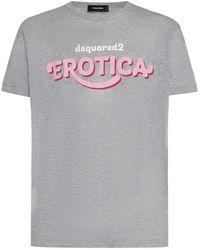 DSquared² - Erotica Logo Printed Cotton T-Shirt - Lyst