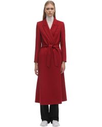 Max Mara Long Doubled Cashmere Coat - Red