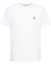 Maison Kitsuné - Camiseta de jersey de algodón con logo - Lyst