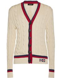 DSquared² - Cotton Cable Knit Cardigan - Lyst