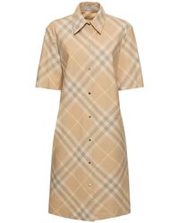 Burberry - Robe chemise Check en coton - Lyst