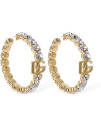 Dolce & Gabbana - Dg Diva Crystal Hoop Earrings - Lyst