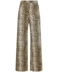 Blumarine - Leopard Print High Rise Boyfriend Jeans - Lyst