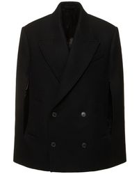 Wardrobe NYC - Double Breasted Cropped Wool Cape - Lyst