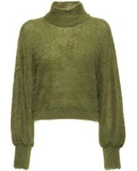 Alberta Ferretti - Knit Mohair Blend Turtleneck Sweater - Lyst