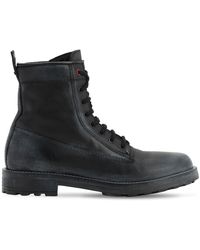 DIESEL Lace-up Leather Boots - Black