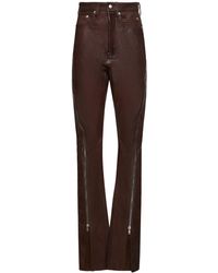 Rick Owens - Bolan Banana Flared Leather Pants W/Zips - Lyst