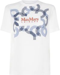 Max Mara - T-shirt imprimé et brodé obliqua - Lyst