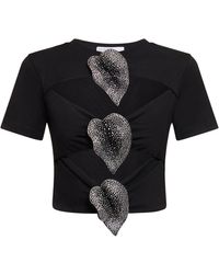 GIUSEPPE DI MORABITO - Camiseta corta de algodón con decoraciones - Lyst