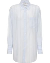 AURALEE - Striped Organza Cotton Shirt - Lyst