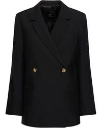 Anine Bing - Blazer Doppiopetto Kaia In Misto Lana - Lyst