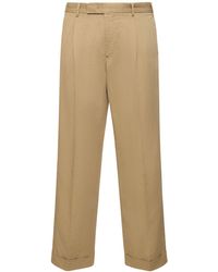 PT Torino - Pantalones de gabardina de algodón y lino - Lyst