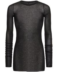 Rick Owens - 長袖シルクブレンドtシャツ - Lyst