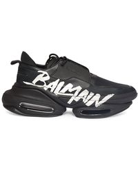 Balmain - B-bold With Logo Sneaker In Black - Lyst
