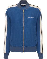 Palm Angels - Cotton Chambray Bomber Track Jacket - Lyst